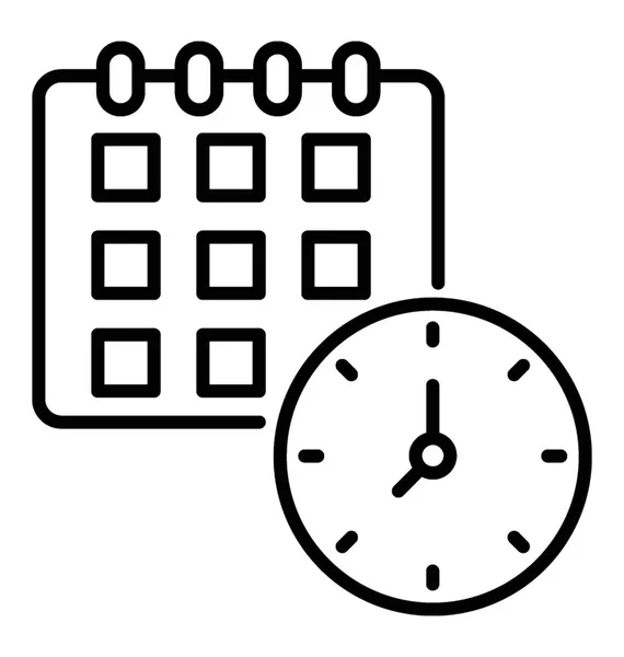 Časový harmonogram linie vektorové ikony — Stockový vektor