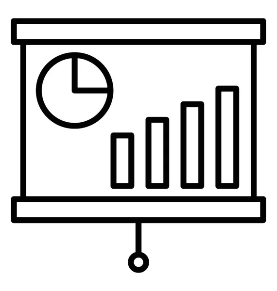 Línea estadística Vector Icono — Vector de stock