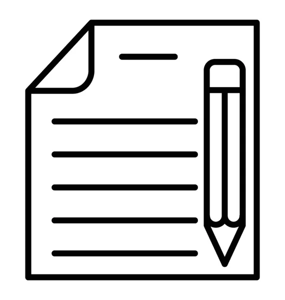 Línea de escritura Vector Icono — Vector de stock