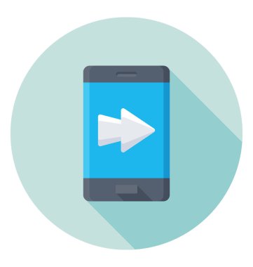  Mobil ekran ok vektör simgesi