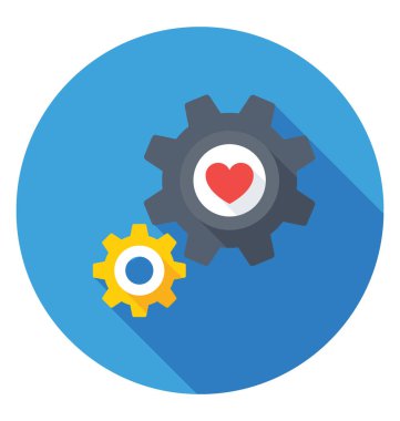  Kalp dişli vektör simgesi