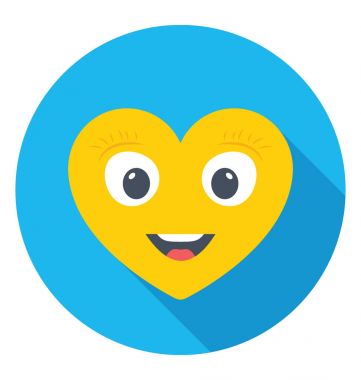  Smiley vektör simge şeklinde kalp