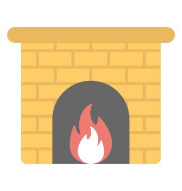  Şömine vektör simgesi