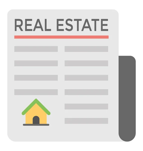Real Estate News Vector Icon — Stock Vector