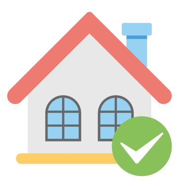  Onaylanan ev vektör simgesi