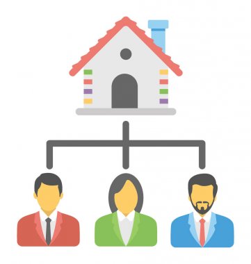  Konut proje yönetimi vektör simgesi