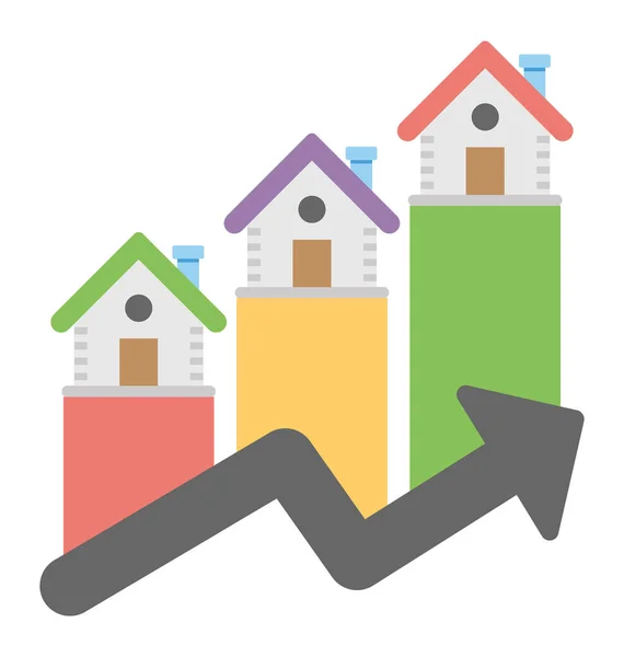 Estadísticas inmobiliarias Vector Icono — Archivo Imágenes Vectoriales