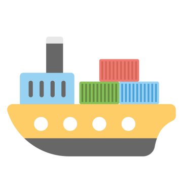  Kargo gemisi vektör simgesi 