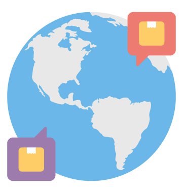  Küresel teslimat vektör simgesi 