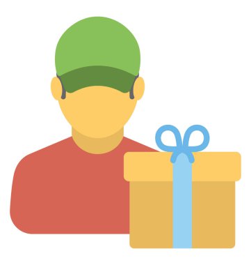  Hediye kurye vektör simgesi