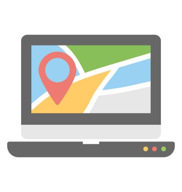  Online harita hizmeti vektör simgesi
