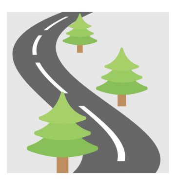  Dolambaçlı yol vektör simgesi