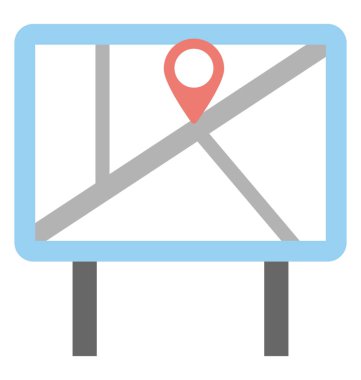  Şehir harita işareti vektör simgesi