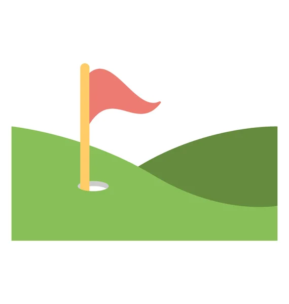 Golfbaan vector pictogram — Stockvector