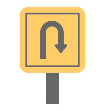  U dönüş işareti vektör simgesi 