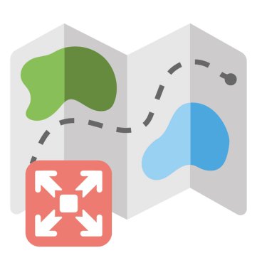  Görünüm büyük harita vektör simgesi