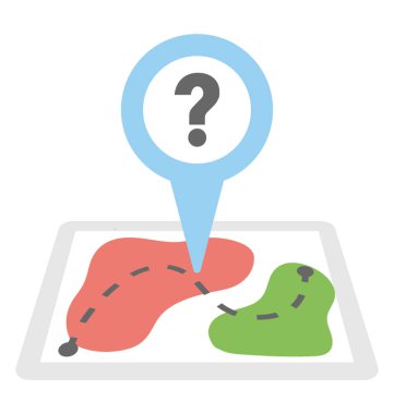  Coğrafi etiket soru işareti vektör simgesi