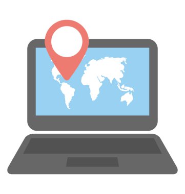  Online harita hizmeti vektör simgesi