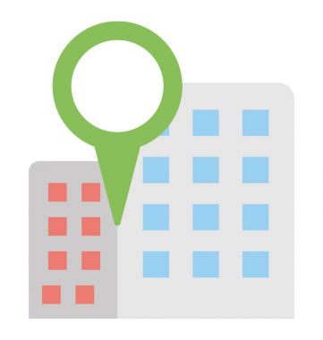  Bina konum vektör simgesi