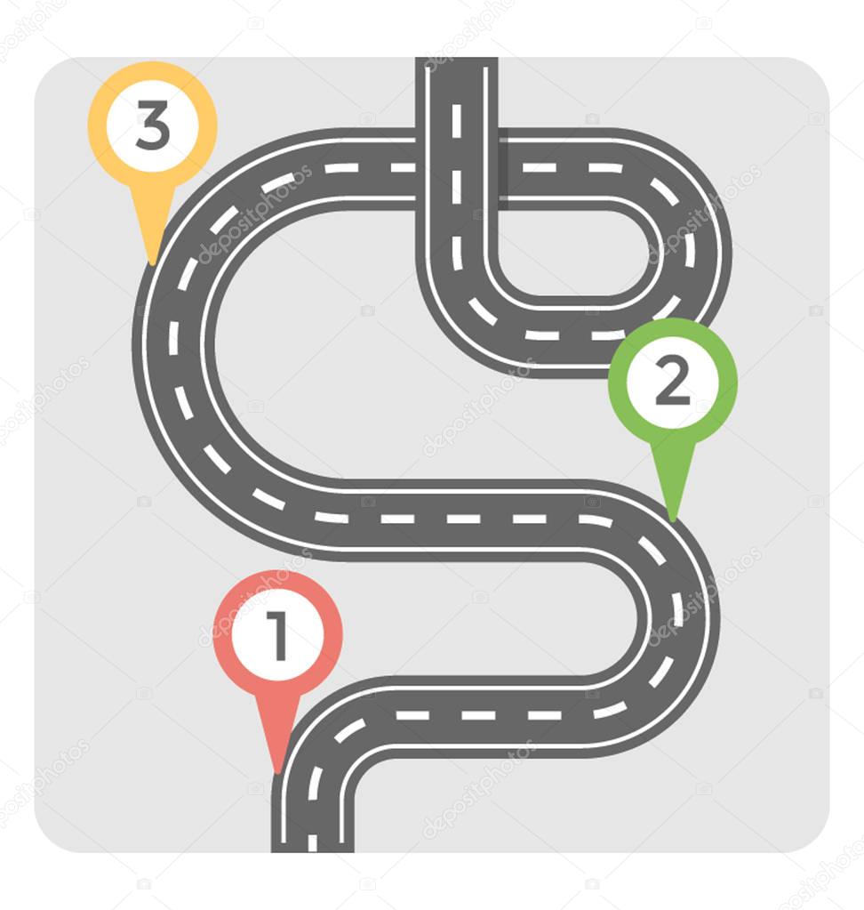  Road Map Vector Icon