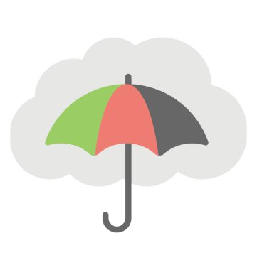  Bulut hizmet şemsiye vektör simgesi