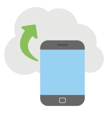  Mobil cihaz bulut Upload vektör simgesi