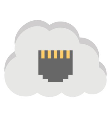  Ethernet bulut vektör simgesi