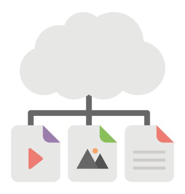  Bulut veri ağ vektör simgesi