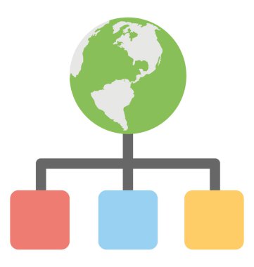  Internet hiyerarşik yapısı vektör simgesi