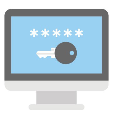  Bilgisayar parola vektör simgesi