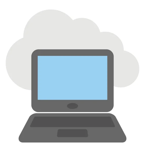 Laptop-Cloud-Verbindung Vektor-Symbol — Stockvektor