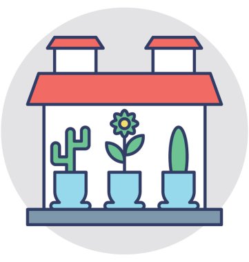  İç mekan bitkileri vektör simgesi