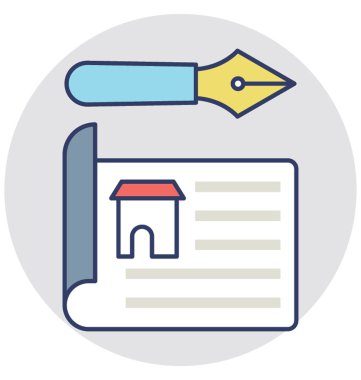  Emlak sözleşme vektör simgesi