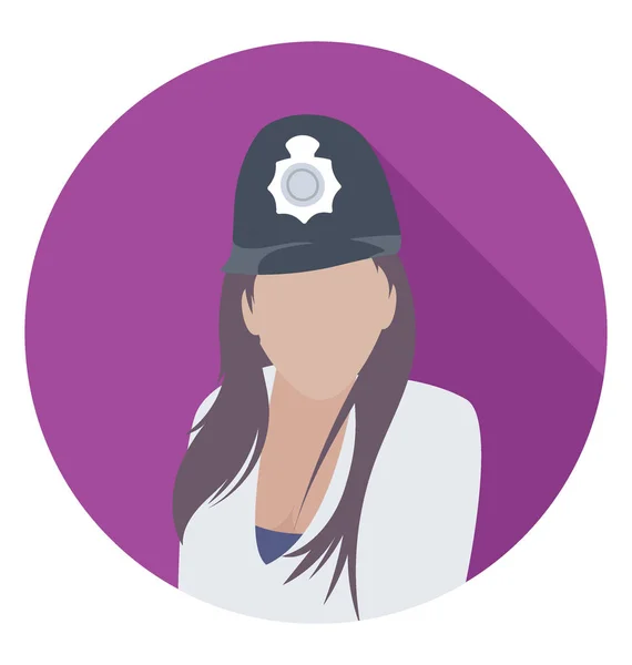 Icona vettoriale della polizia femminile — Vettoriale Stock