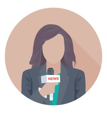  Haber muhabiri vektör simgesi