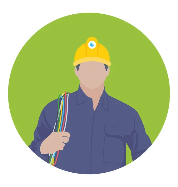 Mine Worker Vector Icon — Stock Vector