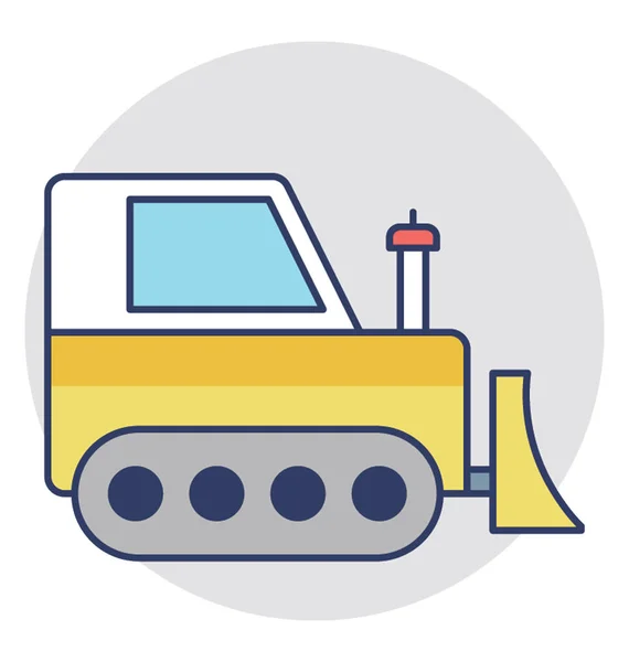 Bulldozer Vector Icon — Stock Vector