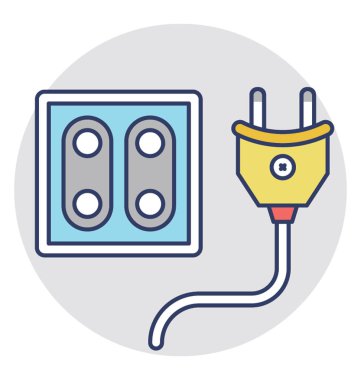  soket vektör simgesi 