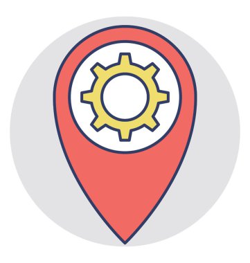  Hizmet konumu vektör simgesi