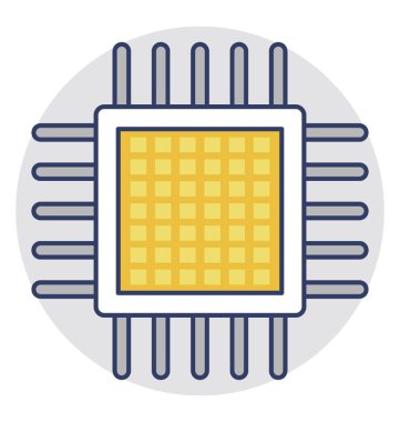  İşlemci çip vektör simgesi