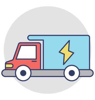  Elektrikli ulaşım vektör simgesi