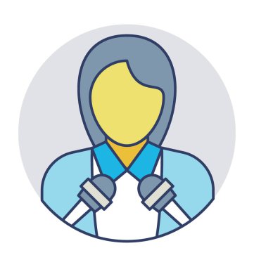  Haber muhabiri vektör simgesi