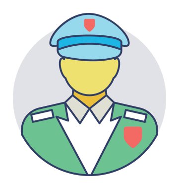  Güvenlik görevlisi vektör simgesi