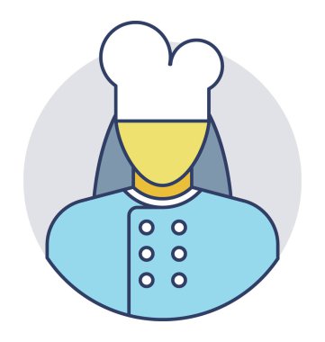  Kadın vektör simge yemek