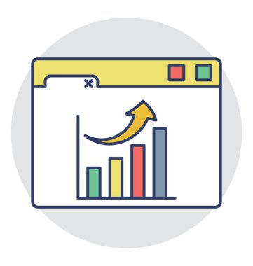  büyüme grafik vektörü simgesi