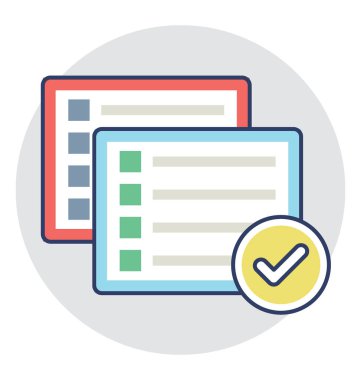  Test özellikleri vektör simgesi