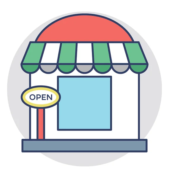 Open Shop Vector Icon — Stock Vector