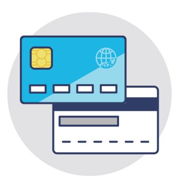  Kredi kartı vektör simgesi