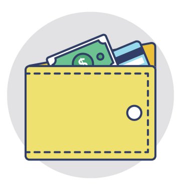  m-cüzdan vektör simgesi