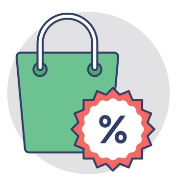  İndirim vektör simgesi alışveriş